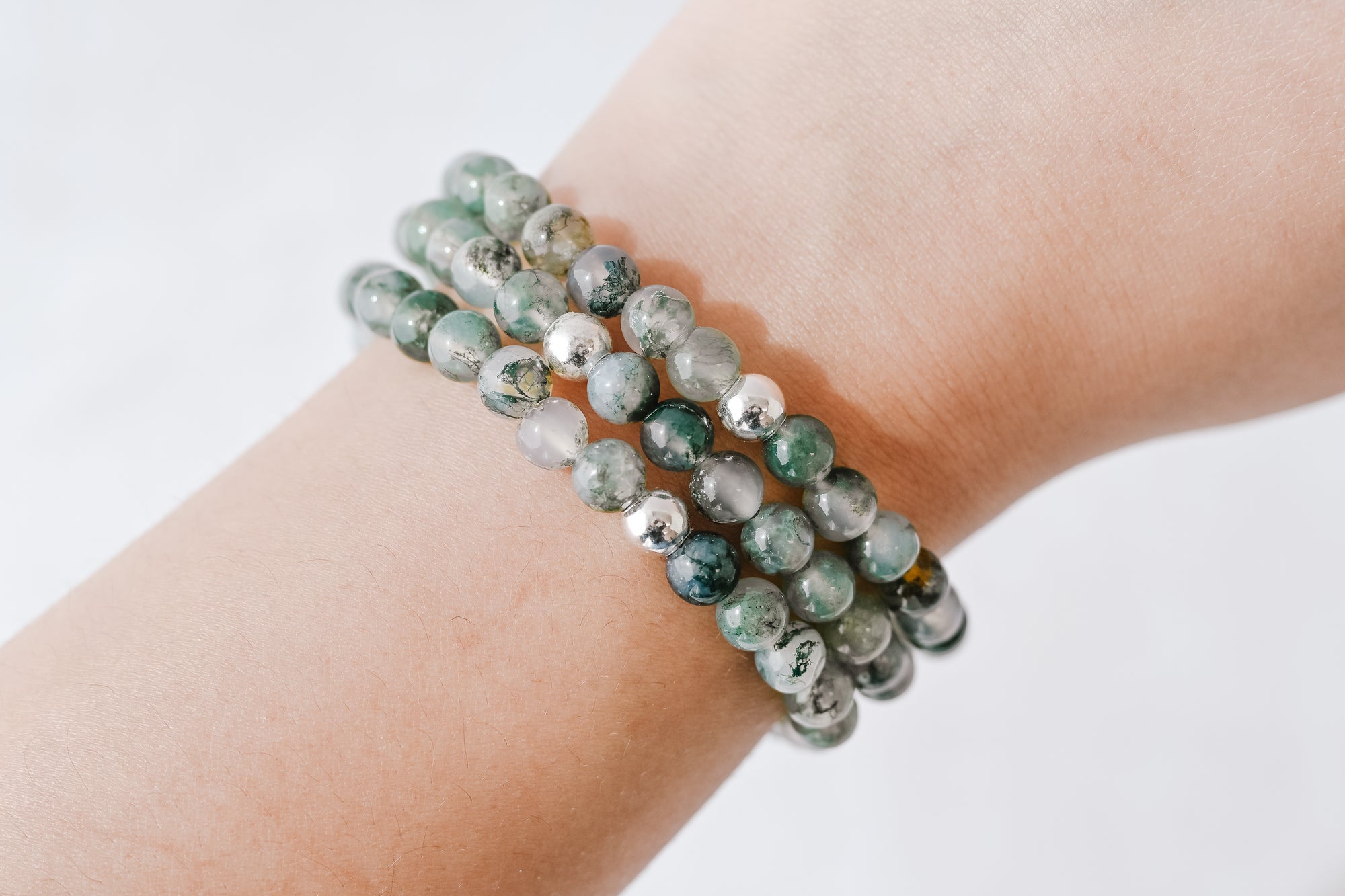 Chalcedony Agate Moss Agate Bracelet With 20mm Ink Strand From Weibaokong,  $12.3 | DHgate.Com